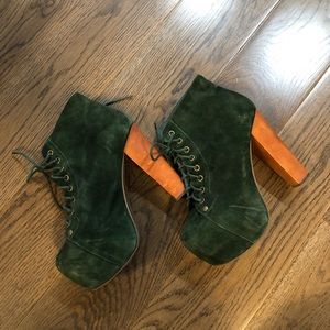 Jeffrey Campbell Green Suede Lita Boots